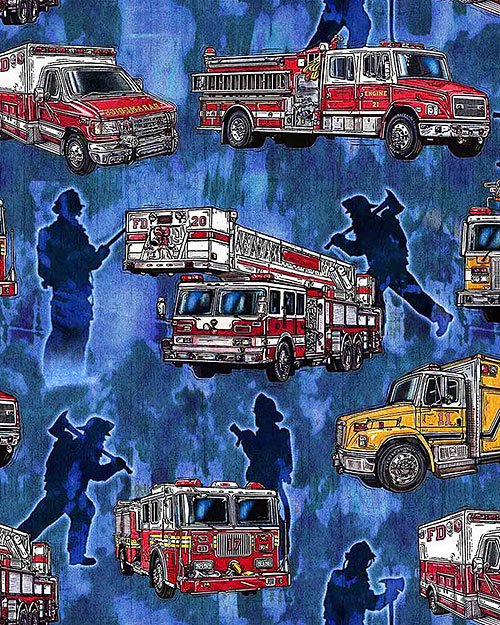 Blue Emergency Trucks